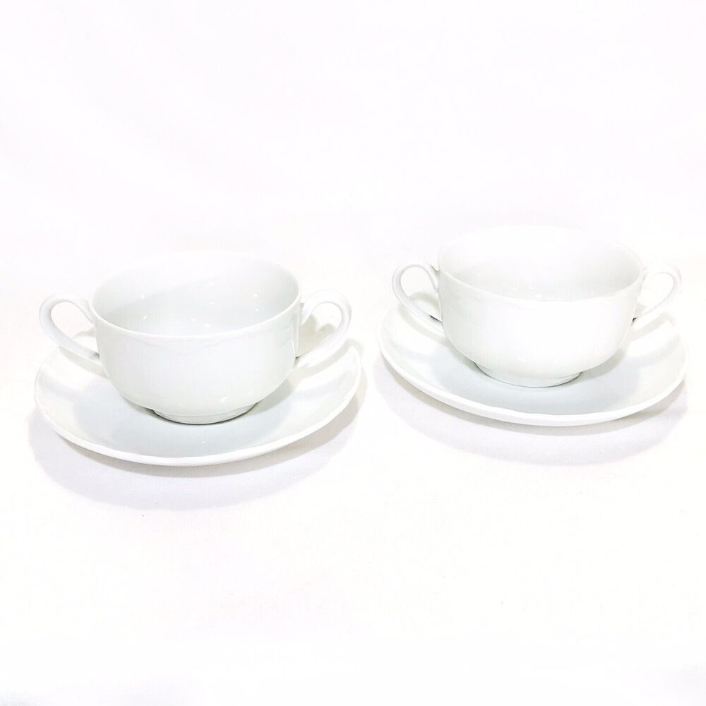 Antique O & E G Oscar and Edgar Gutherz Royal Austria Cream Soup Cup and Saucer